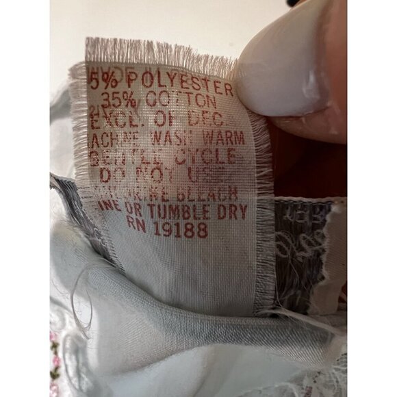 Night Flowers New York Vintage Nightgown Sleeveless Embroidered Lace White XXL - Picture 5 of 8